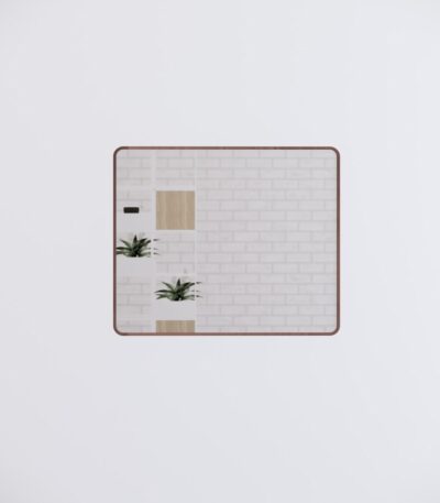 900*750mm Brushed Copper Framed Rectangle Plain Mirror