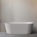 1500*800*600mm Mia Matt White Super Slim Edge Oval Shape Acrylic Freestanding Bathtub(waste & plug included)
