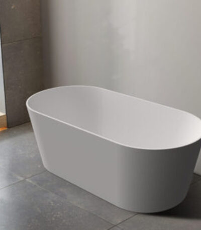 1700*800*600mm Mia Matte White Super Slim Edge Oval Shape Acrylic Freestanding Bathtub(Pop-up Waste & Plug included)