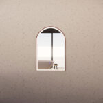 600*900mm Brushed Copper Framed Arch LED Mirror