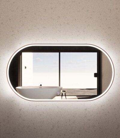 1200*700mm 3 Lighting Options controlled Touch Sensor Switch Frontlit and Backlit Brushed Copper Framed LED Mirror