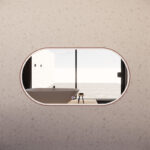 1500*800mm Brushed Copper Framed Oval LED Mirror