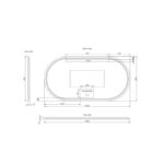 1500*800mm Brushed Copper Framed Oval LED Mirror