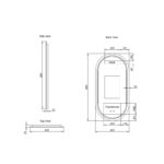 900x450mm Brushed Copper Framed LED Mirror