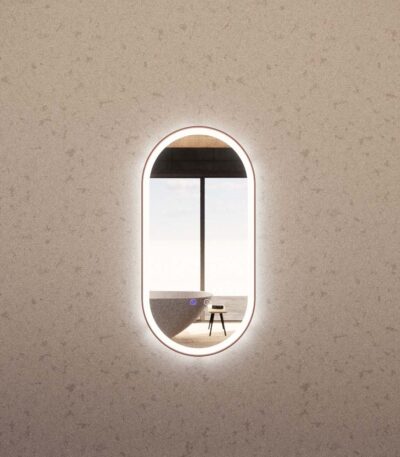 900x450mm Brushed Copper Framed LED Mirror