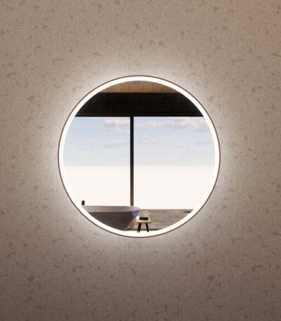 600mm Brushed Copper Framed LED Mirror