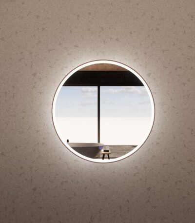 800mm 3 Lighting Options Round Brushed Copper Framed R3 LED Mirror