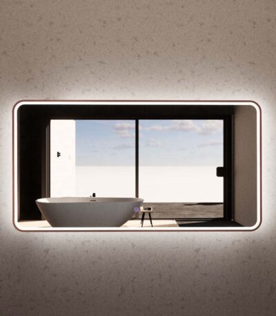 1500*800mm Brushed Copper Framed Rectangle LED Mirror