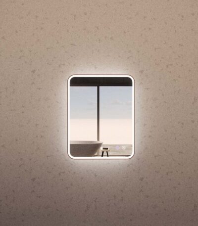 750*600mm Brushed Copper Framed Rectangle LED Mirror