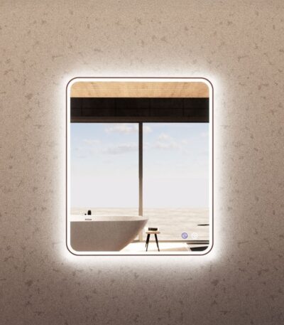 900*750mm Brushed Copper Framed Rectangle LED Mirror