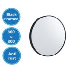 800x800x40mm Black Framed Mirror