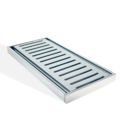 100x100x14mm Brushed Silver Ezy Flow Floor Grate