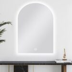 600*900mm Carysil Arch 3 Color Lighting Backlit LED Mirror Touch Sensor Switch Defogger Pad