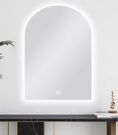 600*900mm Carysil Arch 3 Color Lighting Backlit LED Mirror Touch Sensor Switch Defogger Pad