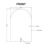 600*900mm Carysil Arch 3 Color Lighting Black Framed LED Mirror Touch Sensor Switch Defogger Pad