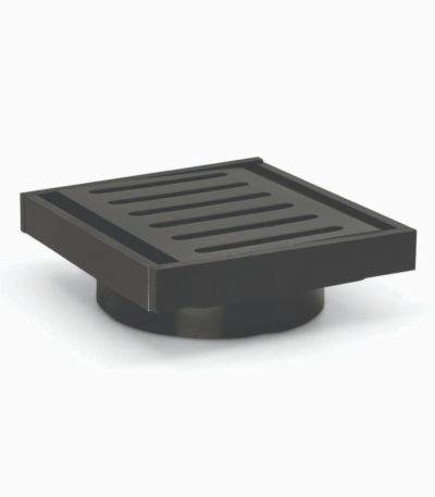 100*100*14mm Brushed Black Ezy Flow Guard Floor Waste