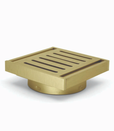 100*100*14mm Brushed Gold Ezy Flow Guard Floor Waste