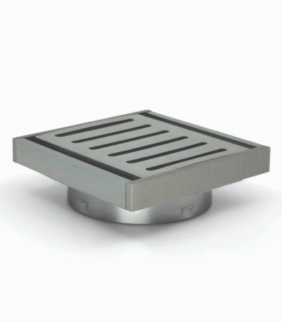 100*100*14mm Brushed Silver Ezy Flow Guard Floor Waste