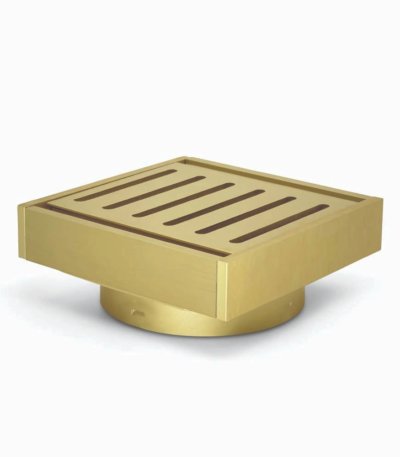 100*100*21mm Brushed Gold Ezy Flow Guard Floor Waste