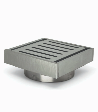 100*100*21mm Brushed Silver Ezy Flow Guard Floor Waste