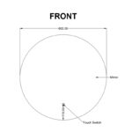 600mm Carysil Round 3 Color Lighting Backlit LED Mirror Touch Sensor Switch Defogger Pad Wall Mounted