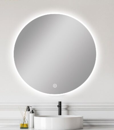 900mm Carysil Round 3 Color Lighting Backlit LED Mirror Touch Sensor Switch Defogger Pad