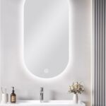 450*900mm Carysil Oval 3 Color Lighting Backlit LED Mirror Touch Sensor Switch Defogger Pad