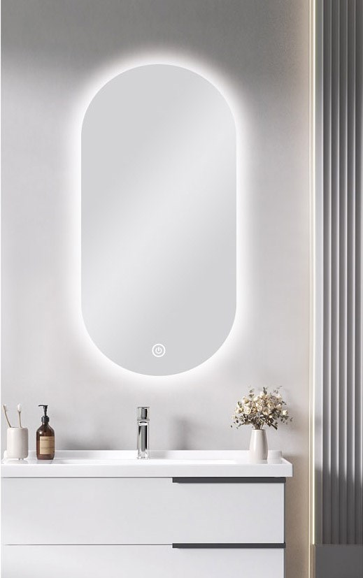 450*900mm Carysil Oval 3 Color Lighting Backlit LED Mirror Touch Sensor Switch Defogger Pad 1 450*900mm Carysil Oval 3 Color Lighting Backlit LED Mirror Touch Sensor Switch Defogger Pad