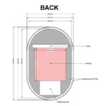 600*900mm Carysil Oval 3 Color Lighting Black Framed Backlit LED Mirror Touch Sensor Switch Defogger Pad