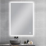 600*750mm Carysil Sharpe Edged 3 Color Lighting Backlit LED Mirror Touch Sensor Switch Defogger Pad