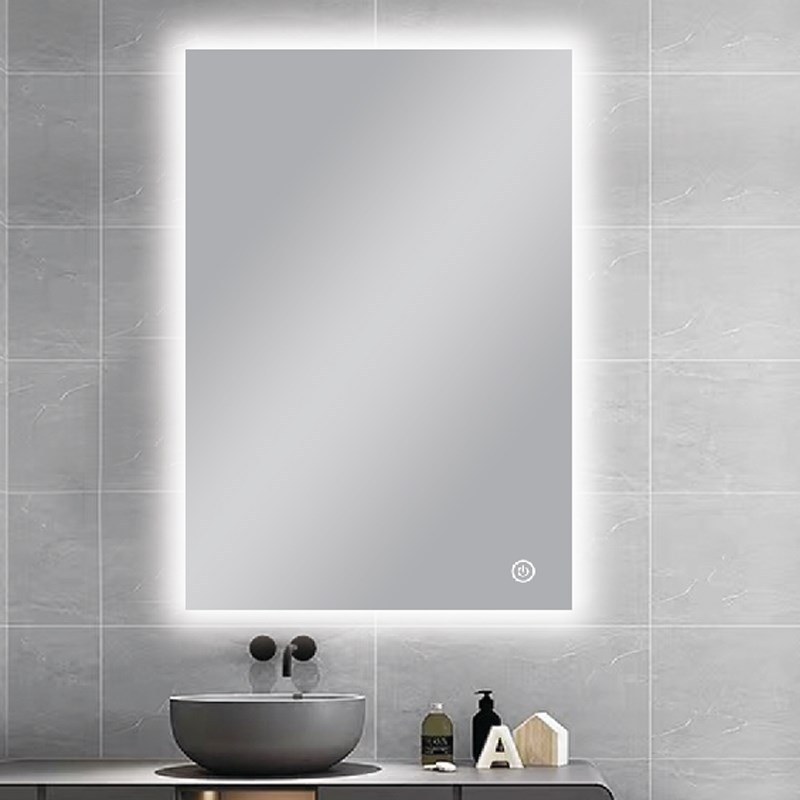 600*750mm Carysil Sharpe Edged 3 Color Lighting Backlit LED Mirror Touch Sensor Switch Defogger Pad 1 600*750mm Carysil Sharpe Edged 3 Color Lighting Backlit LED Mirror Touch Sensor Switch Defogger Pad