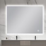 900*750mm Carysil Sharpe Edged 3 Color Lighting Backlit LED Mirror Touch Sensor Switch Defogger Pad