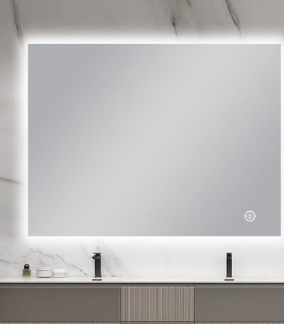 900*750mm Carysil Sharpe Edged 3 Color Lighting Backlit LED Mirror Touch Sensor Switch Defogger Pad