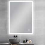 600*750mm Carysil Square Round Edged 3 Color Lighting Front lit LED Mirror Touch Sensor Switch Defogger Pad