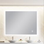 900*750mm Carysil Square Round Edged 3 Color Lighting Frontlit LED Mirror Touch Sensor Switch Defogger Pad