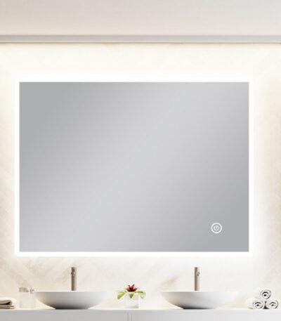 900*750mm Carysil Square Round Edged 3 Color Lighting Frontlit LED Mirror Touch Sensor Switch Defogger Pad