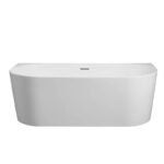 MUSEN Series 1500*750*580mm Gloss White Ultra-slim Back to Wall Acrylic Bathtub