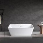 1700*800*580mm White Acrylic Freestanding Back To Wall Bathtub