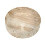 405*405*130mm Stone-look Glossy Finish Above Counter Basin(32mm Nonoverflow)