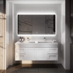 1477*450*550mm Miami Wall Hung Fluted Vanity Cabinet (Double Bowls)