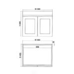 588*450*505mm Miami Wall Hung Fluted Vanity Cabinet