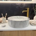 400*400*130mm Gloss Stone Marble Above Counter Basin(32mm Nonoverflow)