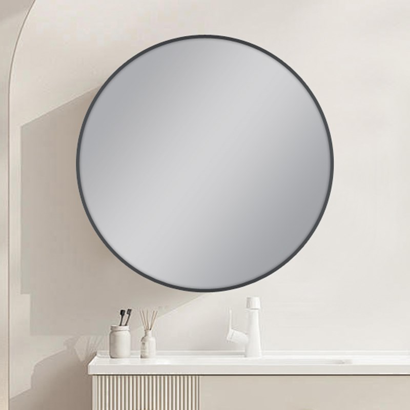 600mm Carysil Round Gun Metal Grey Framed Mirror 1 600mm Carysil Round Gun Metal Grey Framed Mirror