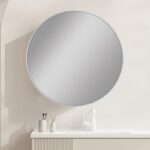 600mm Carysil Round Brushed Nickel Framed Mirror