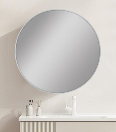 600mm Carysil Round Brushed Nickel Framed Mirror