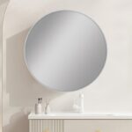 800mm Carysil Round Brushed Nickel Framed Mirror