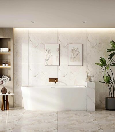 NOVA Series 1500*750*580mm Gloss White Acrylic Bathtub(Right Corner)