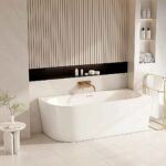 NOVA Series 1700*800*580mm Gloss White Acrylic Bathtub(Left Corner)
