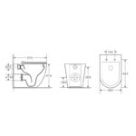 NORTON99 570*360*410mm Gloss White Quiet Flushing Wall Faced Floor Pan