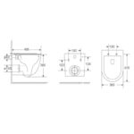NORTON66 495*365*365mm Gloss White Quiet Flush Wall Hung Pan